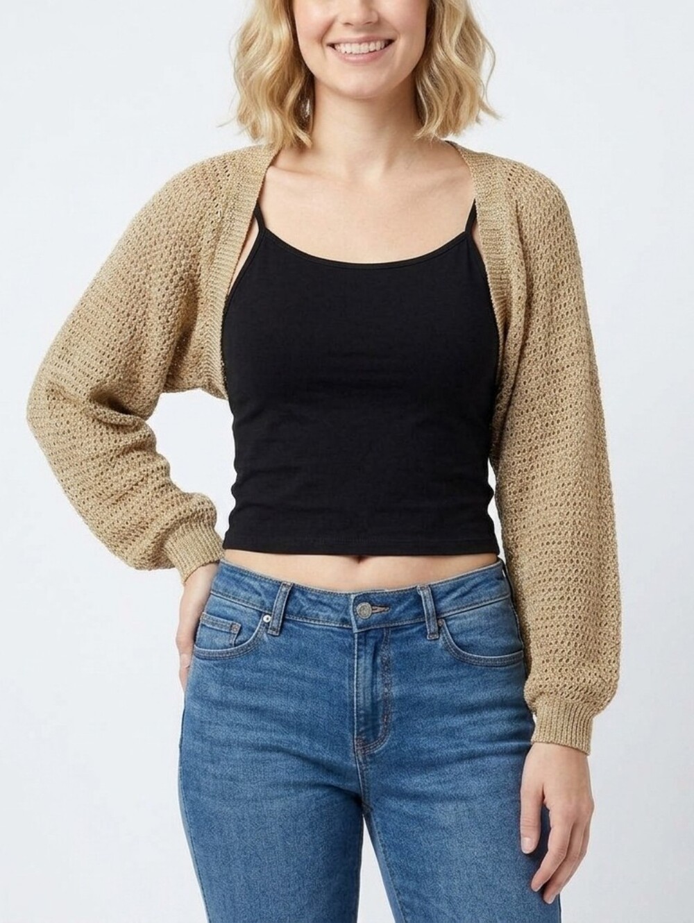 🐝3/$44🐝 Lightweight Beige Knit Shrug Bolero
